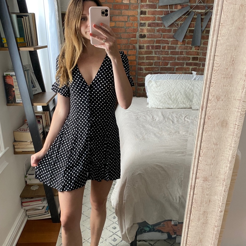 Zara polka dot shift dress